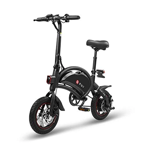Electric Bike : YPLDM Electric Bike, Foldable Moped Electric Bike 250W 12 Inches Pneumatic Tyre Electric Scooter with Pedals, Max Speed 25KMH Max Mileage 40KM, Black