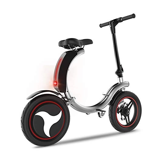 Electric Bike : YPYJ Cross-Era Science And Technology Art Design Mini Portable Folding Electric Vehicle - 25Km / H Maximum Speed Can Be Connected To Mobile Phone Electric Vehicle, White