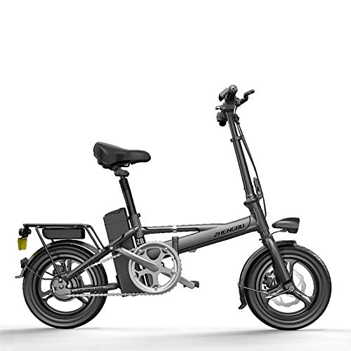 Electric Bike : YPYJ Folding Electric Car Bike Adult Men And Women Small Scooter Mini Battery Car with 48V 26Ah Lithium Battery, Gray