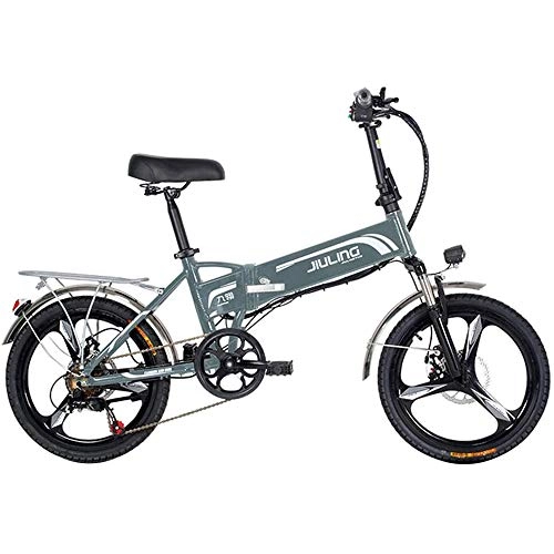 Electric Bike : YSHUAI 20 Inch Foldable Electric Bike Electric Folding Bicycles, Fold Electric Bikes 350 W / 48 V, THREE Driving Modes, with Anti-Theft Remote Control, Removable Lithium Battery, Gray