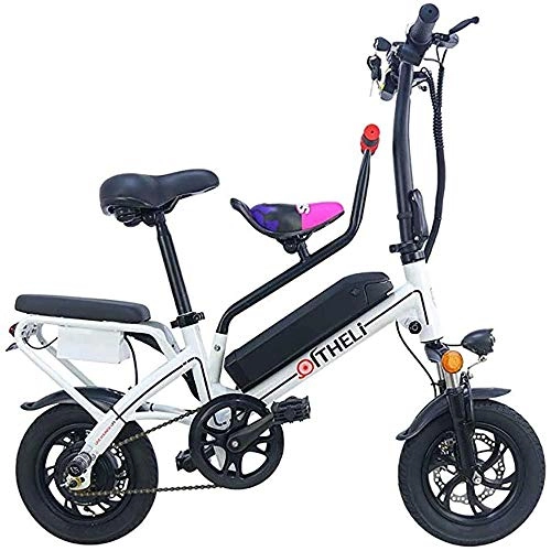 Electric Bike : YSHUAI Child Electric Bicycle, Electric Bikes, 288 W 12-Inch Pedal Assistant E-Bike with Removable 48-Volt Lithium Battery Electric Bicycle, for Cycling Outdoors, Red, V6 48 Ah