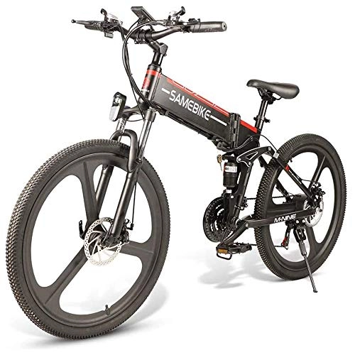 Electric Bike : YSHUAI Electric Bike, Foldable 26 '' Electric Mountain Bike Made of Aluminum Alloy, 350 W, Powerful 21-Speed Motor Gearbox, Up To 30 Km / H, Electric Bikes