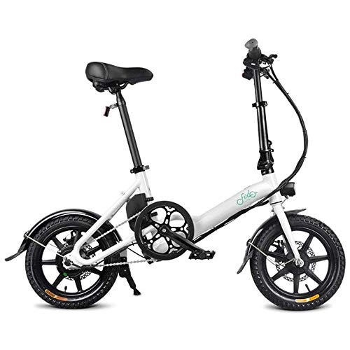 Electric Bike : YSHUAI Electric Bikes Foldable E-Bike 250W Electric Bicycles 14 Inch Electric Bike with 36V / 7.8AH Lithium-Ion Battery for Adults And Teenagers, White