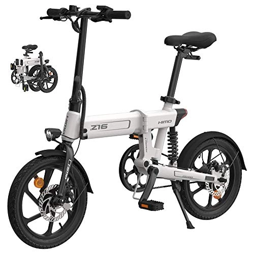 Electric Bike : YSHUAI Folding Electric Bike Electric Bicycles MTB E-Bike Power Assistance with A Range of 80 Km 10AH 36V 250W Motor, Top Speed 25 Km / H ONE Double Brake System, White