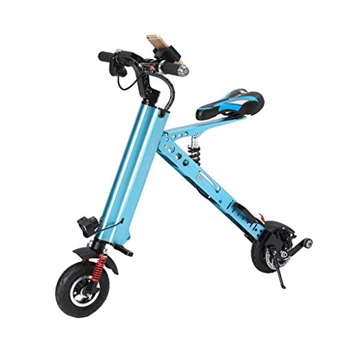 Electric Bike : YUN&BO 8 Inch Portable Electric Bicycle, Lightweight Foldable Electric Bike with 250W Motor, Adult Women Men Commuter Urban Bike, Blue