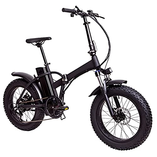 Electric Bike : YUNLILI Multi-purpose Adult Electric Bike 20" Fat Tire Folding E-Bike Removable Lithium Battery Front And Rear Disc Brakes Portable All Terrain Snow Cross-Country Electric Mountain Bike Commute Ebike