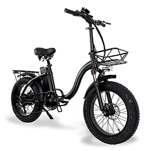 Electric Bike : YUNLILI Multi-purpose Electric Bike Portable Urban Folding E-Bike Unisex Adults MTB 750W Folding Electric Bike 20 Inch 4.0 Fat Tire Mountain Bike 48V Lithium Battery Front & Rear Disc Brake