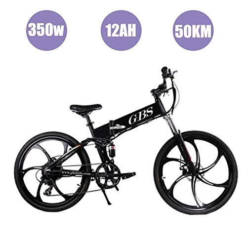 Electric Bike : YXYBABA 26" Electric City Bicycle Bike 350W 48V / 12AH Brushless Rear Motor Removable Lithium Battery Assist Disc Brake System Mountain Trail Bike High Carbon Steel Folding Outroad Bicycles