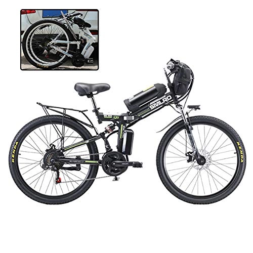 Electric Bike : YXYBABA 350W Folding Electric Bike Full Suspension Hydraulic Brakes 48V Electric Bikes for Adults with 48V 20Ah Removable Lithium-Ion Battery, Endurance Up To 250Km, Black