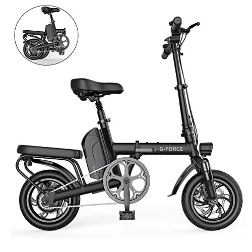 Electric Bike : YXYBABA Electric Bike Foldable Ebike 16 Inch Aluminum Alloy Wheel 400W Motor Air Hydraulic Suspension, EBS Double Disc Brake with Smart Meter Endurance Up To 75 Kilometers, Black