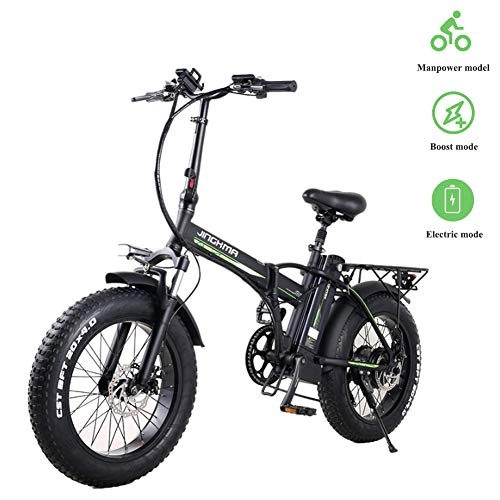 Electric Bike : YXYBABA Folding Electric Bike Adult 350W Shimano 7 Speed 48V 10AH Removable Lithium-Ion Battery 4.0 * 20 Fat Tire All Terrain Foldaway Commuter Snow Bicycle