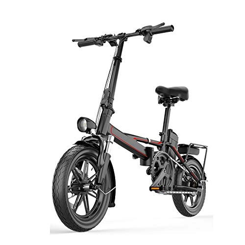 Electric Bike : YXZNB Electric Bicycles, City Commuter Folding Electric Bicycles, 14-Inch Ultra-Lightweight, 400W / 48V / 6A Removable Rechargeable Lithium Battery, Neutral Bicycles