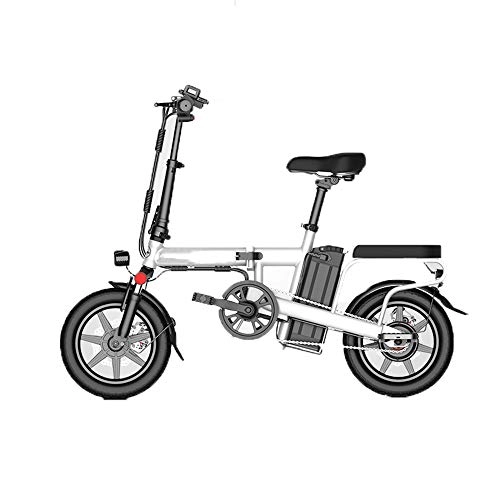 Electric Bike : YXZNB Folding Electric Bicycle, Electric Bicycle 3 Riding Modes 250W Motor 12Ah Lithium Battery 70KM / 14 Inch Tire, White