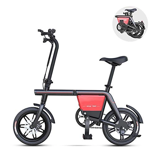 Electric Bike : YYD Folding electric bicycle balance car small travel mini bicycle suitable for outdoor travel to work, Black