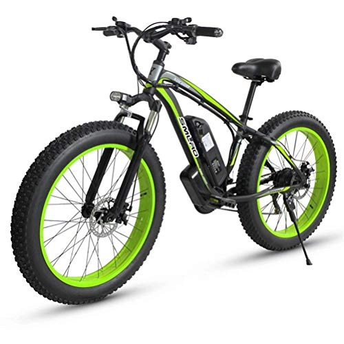 Electric Bike : YZ-YUAN Adult Mountain Electric Bicycle, Lithium Battery Electric Bicycle, Beach Cruiser Electric Bicycle, City Electric Bicycle, 26 Inch Fat Tire Electric Bicycle