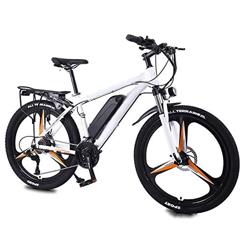 Electric Bike : YZT QUEEN Electric Bikes, 27-Speed Electric Mountain Bike Adult Mountain Bike, Magnesium Alloy Three-Knife Integrated Wheel, 26 Inch 36V 350W Removable Lithium Battery Electric Bike, Orange, 36V10AH