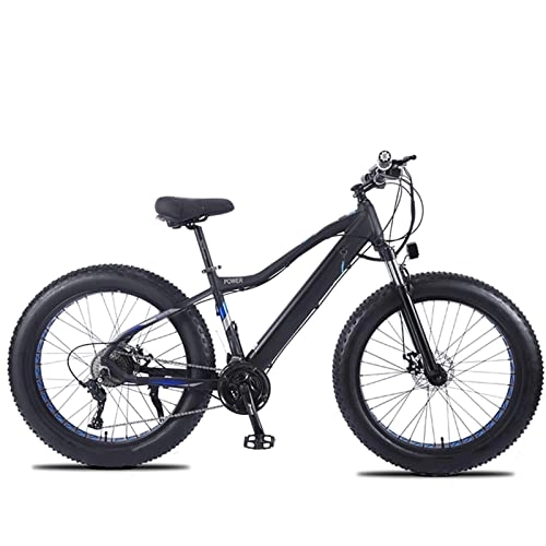 Electric Bike : YZT QUEENS Electric Bike 26" 4.0 Off-Road Fat Tire E-Bike 48V 10Ah Removable Hidden Lithium Battery 750W Motor 27 Speed Adult Electric Mountain Bike, Black
