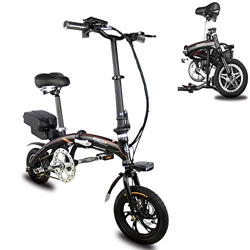 Electric Bike : Z-HBMT Portable Disc Folding Electric Bike, 90 Kg Max Load with Portable Mobility Scooter Lithium Battery 36V 10.4AH Cruising Range 30Km And LCD Speed Display - And Easy To Store