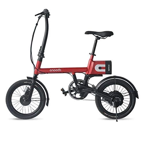 Electric Bike : ZBB Disc Folding Electric Bike Portable and Easy to Store in Caravan Motor Home Boat Short Charge Lithium-Ion Battery and Silent Motor with Front LED Light for Adult, Red, 40KM
