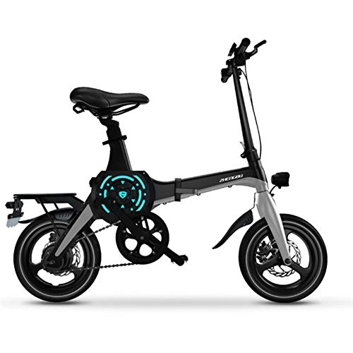 Electric Bike : ZBB Electric Bicycle 14 Inch Portable Folding Electric Mountain Bike for Adult with 36V Lithium-Ion Battery E-bike 400W Powerful Motor Suitable for Adult Easy to Store in Car, Black, 30KM
