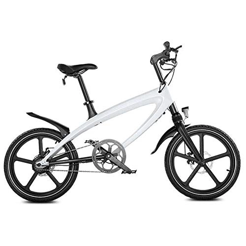 Electric Bike : ZBB Electric Bicycle 20 Inch Electric Mountain Bike for Adult with 36V Lithium-Ion Battery Intelligent Meter Bluetooth Audio Aluminum Alloy Frame 250W Powerful Motor, White