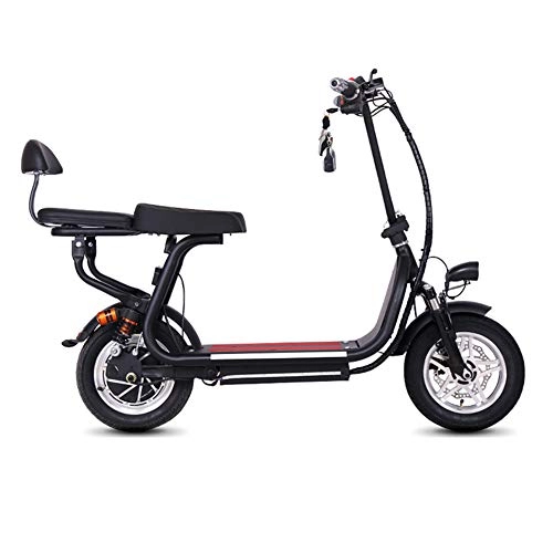 Electric Bike : ZBB Electric Bicycles 12 Inch Wheels Power Assist with 48V Lithium-Ion Battery Foldable Portable Silent Motor Electric Bike with Front LED Light for Adult Easy to Store E-Bike, 60KM