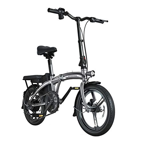 Electric Bike : ZBB Lightweight Aluminum Folding EBike with Pedals 48 V Lithium Ion Battery Electric Bike with Dual Disk Brakes 20 inch Wheels and 240W Hub Motor LED Light and HD Display, 50to80KM