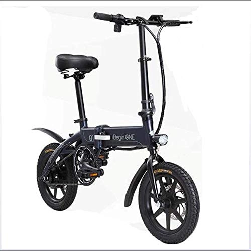 Electric Bike : ZBB Lightweight and Aluminum Folding Electric Bikes with Pedals, Power Assist and 36V Lithium Ion Battery with 14 inch Wheels and 250W Hub Motor Fixed speed cruise, Black, 55to80KM