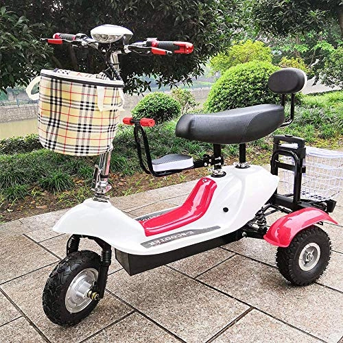 Electric Bike : ZDDOZXC Mini Folding Electric Tricycle, Adult Folding Portable Electric Car, 48V Lithium Battery Control Bicycle (can Withstand 200KG)