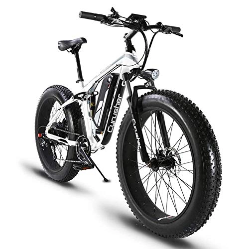 Electric Bike : ZDDOZXC XF800 26inch Fat Tire Electric Bike 1000W 48V Snow E-Bike Shimano 7 Speeds Beach Cruiser Mens Women Mountain e-Bike Pedal Assist, Lithium Battery Hydraulic Disc Brakes