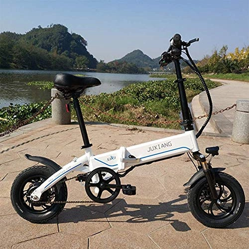 Electric Bike : ZDJ Electric Bike, Foldable Removable Two Modes Short Trip Transportation for Commuting To Work White Collar Adults (36 V), White