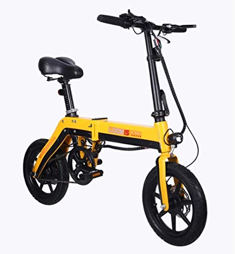 Electric Bike : ZDJ Foldable Bicycle, Electric 250W Motor Speed Up To 25Km / H LCD Display Sustainable Driving 25 KM for Adult White Collar City Commute (36 V), Yellow