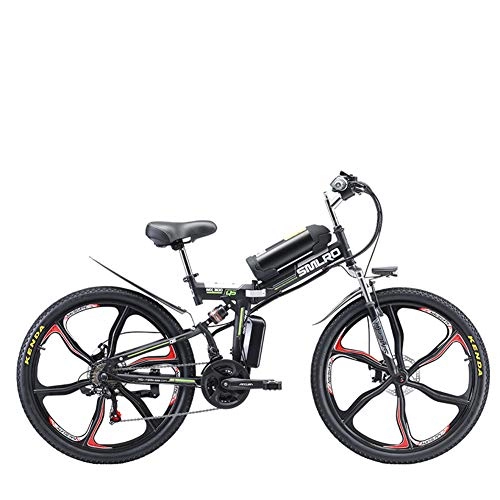 Electric Bike : ZDJ Foldable Bicycle, Electric 350W Motor Removable Battery LCD Display Sustainable Driving 35 KM for Adult White Collar City Commute (48 V)