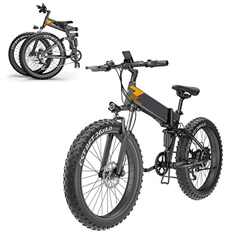 Electric Bike : ZHAOSHOP Folding Electric Bike for Adults, 26'' Electric Bicycle / Commute Ebike Fat Tire e-Bike with 400W Motor, 48V 10Ah Battery Lithium Battery Hydraulic Disc Brakes