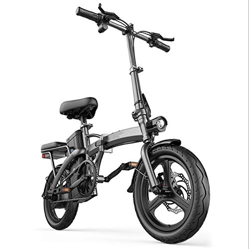 Electric Bike : ZHaoZC E Bike, Foldable Electric Bike, Removable Lithium Battery, Can Travel 200-300 Kilometers, 25-50km / h Mileage, Aluminum Frame, EBS Disc Brake