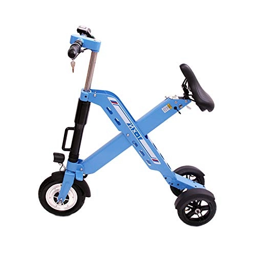 Electric Bike : Zidao Folding Tricycle E-Bike, Mini Small Electric Bicycle for Men Women Citypendeln Ultralight Adults Max Speed 25 Km Per Hour, Blue