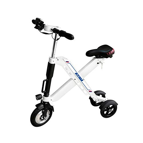 Electric Bike : Zidao Folding Tricycle E-Bike, Mini Small Electric Bicycle for Men Women Citypendeln Ultralight Adults Max Speed 25 Km Per Hour, White
