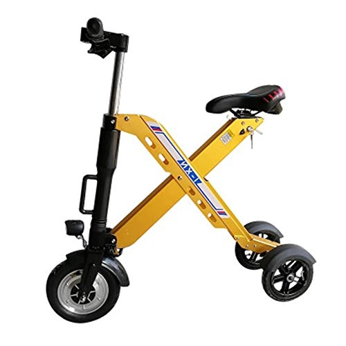 Electric Bike : Zidao Folding Tricycle E-Bike, Mini Small Electric Bicycle for Men Women Citypendeln Ultralight Adults Max Speed 25 Km Per Hour, Yellow