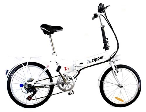 Electric Bike : Zipper Bikes Z1 7-Speed Compact Folding Electric Bike 20" - Titanium White