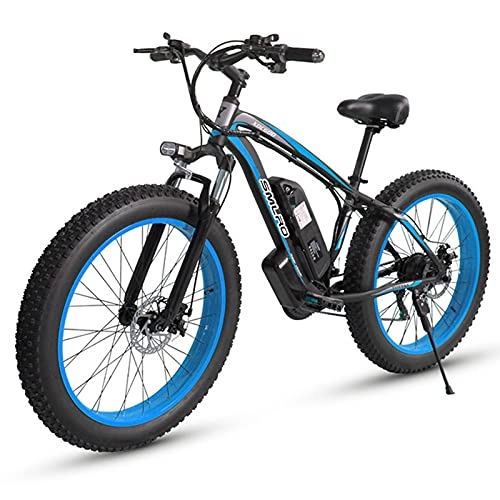Electric Bike : ZISITA Electric Bicycle Ebike Adults BikeBicycles All Terrain 26" 48V 350W Motor 15 AH Removable Lithium Battery, Blue