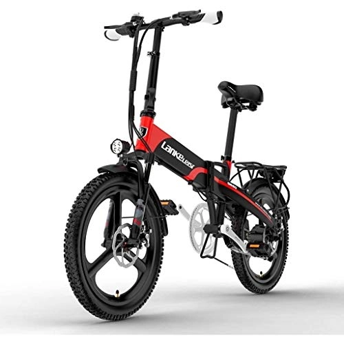 Electric Bike : ZJGZDCP 20 Inch Electric Mountain Bike 400W Motor with LCD Display & Rear Carrier 5 Level Pedal Assist Long Endurance Maximum Speed 32km / h (Color : Red, Size : 10.4Ah)