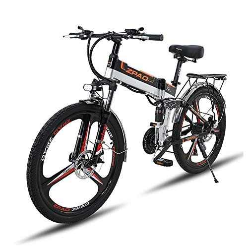 Electric Bike : ZJGZDCP 48V 500W High Power Electric Folding Bike E-Bicycle Foldable Ebike With 3.5 Inch Big LCD Display Adult Teenager Outdoor Cycling Electric Bikes (Color : Black, Size : 500W-12.8Ah)