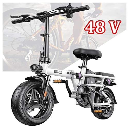 Electric Bike : ZJGZDCP Electric Bike For Adults Foldable 14 Inch 48V Lithium Battery Electric Bicycle Commute Ebike With High Frequency Motor And Disc Brake City Bicycle - Max Speed 25 Km / h
