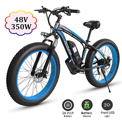 Electric Bike : ZJGZDCP Electric Mountain Bike Electric Bike for Adults 10Ah 350W With Shimano 21 Speed LED Display 26inch Tire Suitable For Men Women City Commuting (Color : Blue, Size : 350W-15Ah)