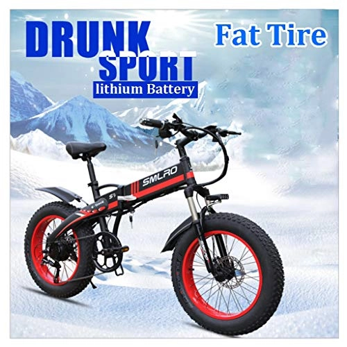 Electric Bike : ZJGZDCP Electric Mountain Bike For Women Man 350W 7-speed Adult City Commute E-bikes 36V 10Ah Removable Batttery 26 * 4.0 Fat Tire With LCD Screen (Color : RED, Size : 36V-10Ah)
