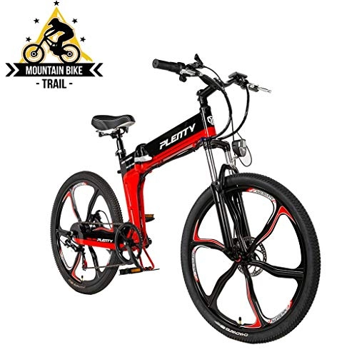 Electric Bike : ZJGZDCP Folding Beach Electric Bike Adult Electric Mountain Bicycle With 48V 8 / 10Ah Removable Battery And 21 Speed 480W Powerful Motor Snow Mountain Electric Bike (Color : Black)