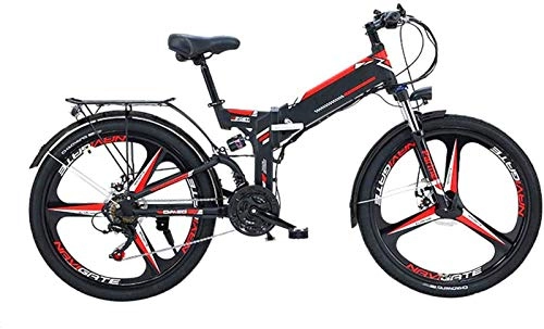 Electric Bike : ZJZ 24 / 26'' Folding Electric Mountain Bike with Removable 48V / 10AH Lithium-Ion Battery 300W Motor Electric Bike E-Bike 21 Speed Gear And Three Working Modes