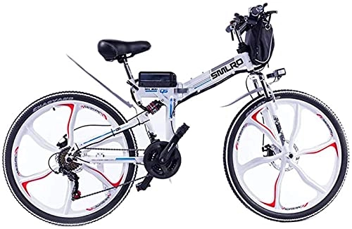 Electric Bike : ZJZ 26 in Folding Electric Bikes, 48V / 10A / 350W Double Disc Brake Full suspension Bicycle Boost Mountain Cycling