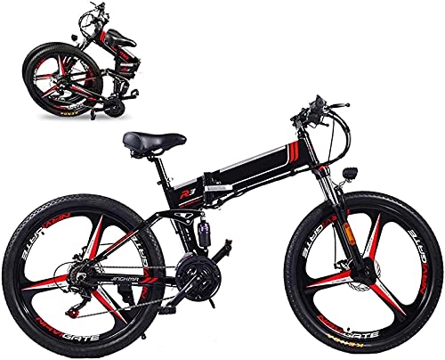 Electric Bike : ZJZ 350W Folding Electric Bike 26" Electric Bike Mountain E-Bike 21 Speed 48V 8A / 10A / 12.8A Removable Lithium Battery Electric Bikes for Adults 3 Mode Top Speed 21.7Mph