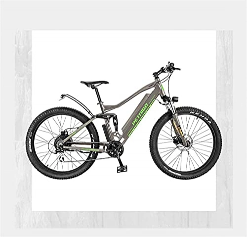 Electric Bike : ZJZ Adult 27.5 Inch Electric Mountain Bike, All-terrain Suspension Aluminum alloy Electric Bicycle 7 Speed, With function LCD Display